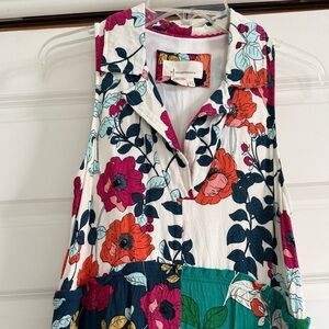 Anthropologie Floral Patchwork Sleeveless Dress - Multicolor